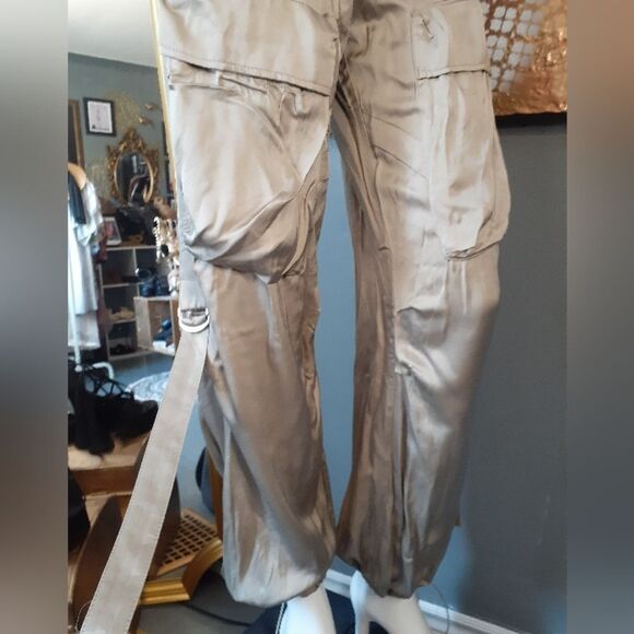 Zara NWT Limited Edition Satin Cargo Pants - Picture 11 of 14